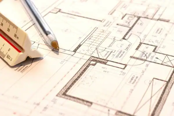 Image of architect Dursley drawings